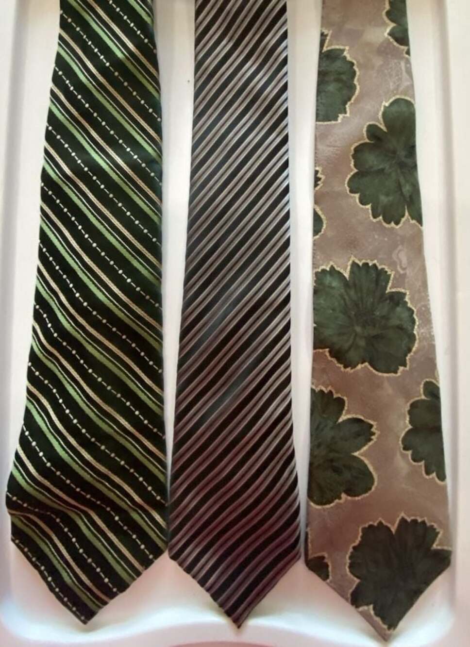Set of 3 Vintage Men's Neckties: Wembley Striped, David Taylor Collection Stripe